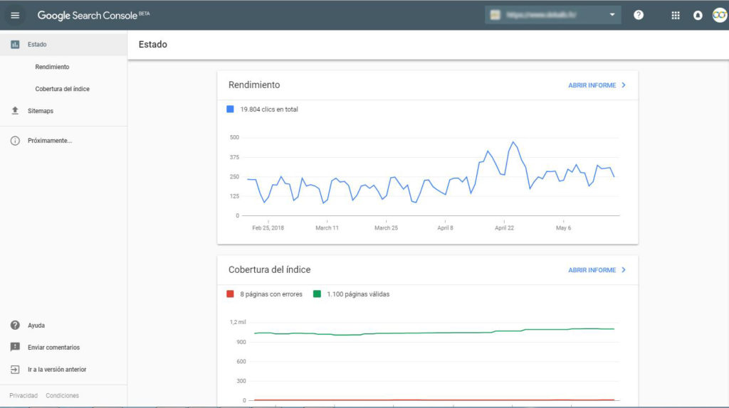 nueva interfaz google search console
