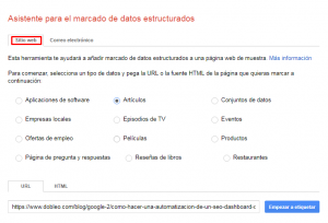 Guia Asistente para el Marcado de Datos Estructurados de Google