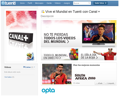 Tuenti y Canal+ juntos en el Mundial de fútbol Tuenti y Canal+ juntos en el Mundial de fútbol